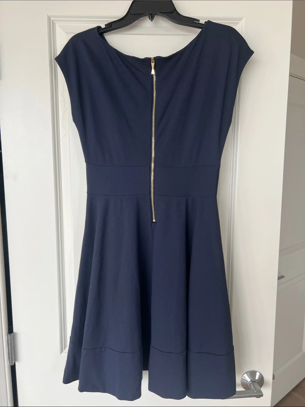 kate spade Navy Cap-Sleeve Fit & Flare Dress